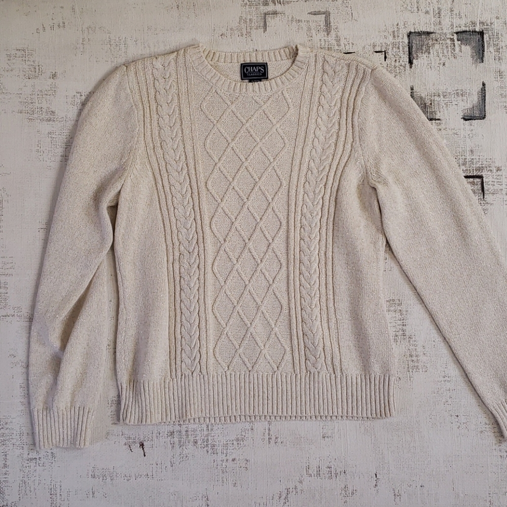 Beautiful cable knit sparkling sweater